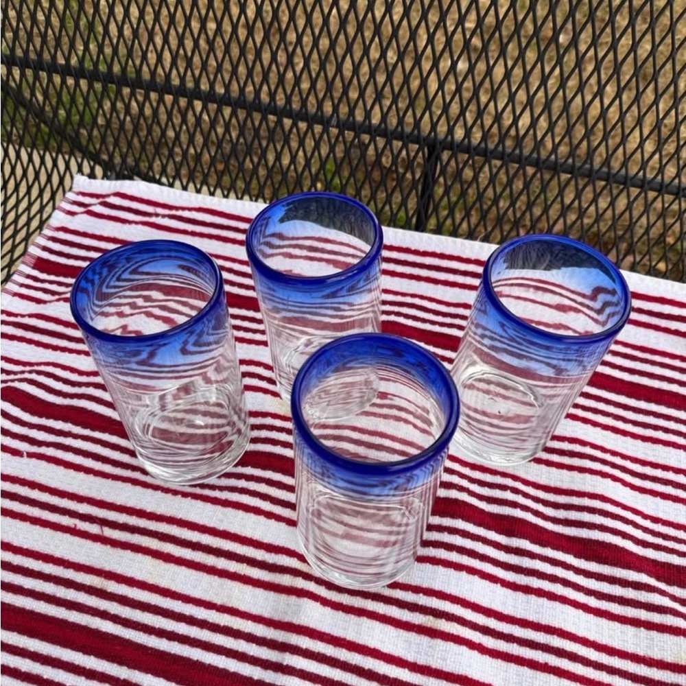 Hand blown Glass Tumbler Set from Mexico